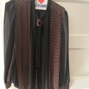 Ann Taylor Striped blouse with tied bow in front